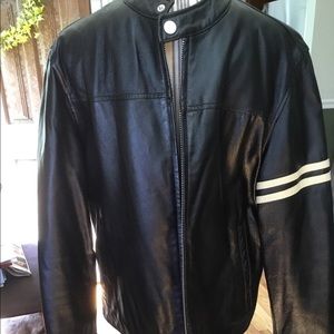 leather racing jacket.